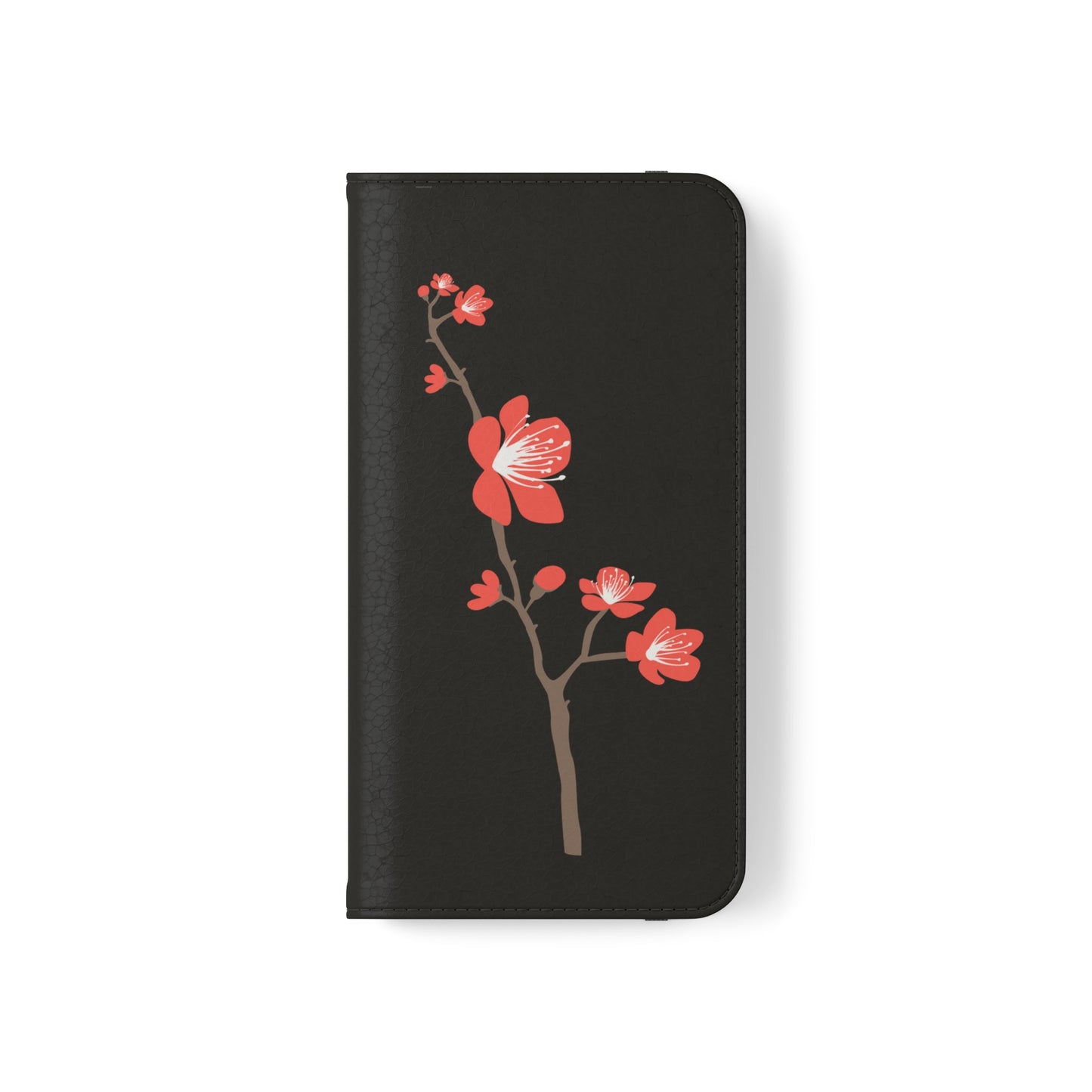 Black and Red Vietnamese Cherry Blossom Flip Phone Case