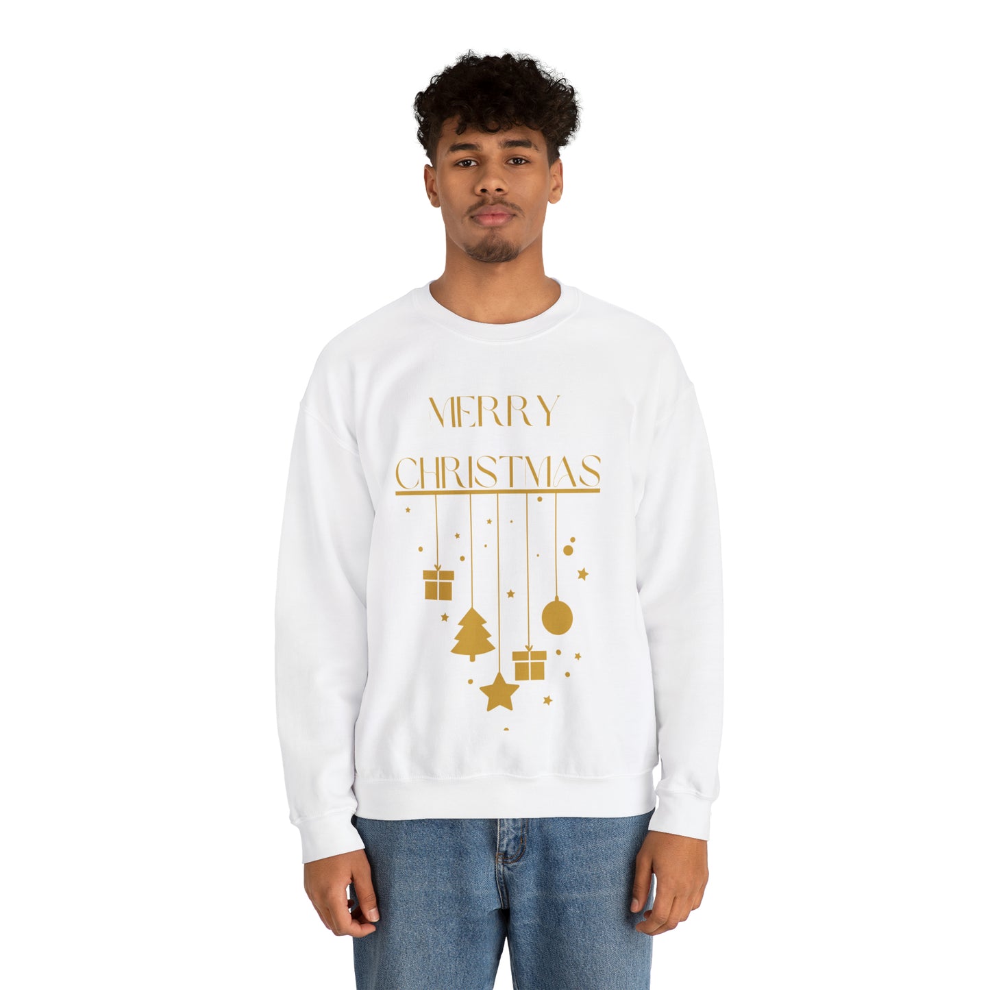 Gold Ornaments Merry Christmas Crewneck Sweatshirt