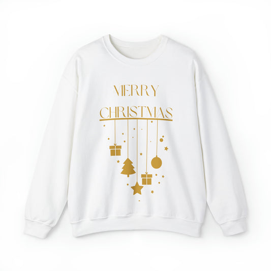 Gold Ornaments Merry Christmas Crewneck Sweatshirt