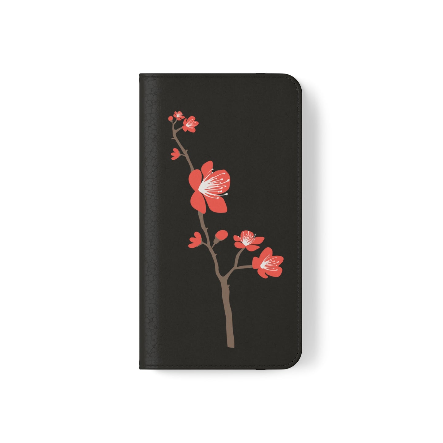 Black and Red Vietnamese Cherry Blossom Flip Phone Case