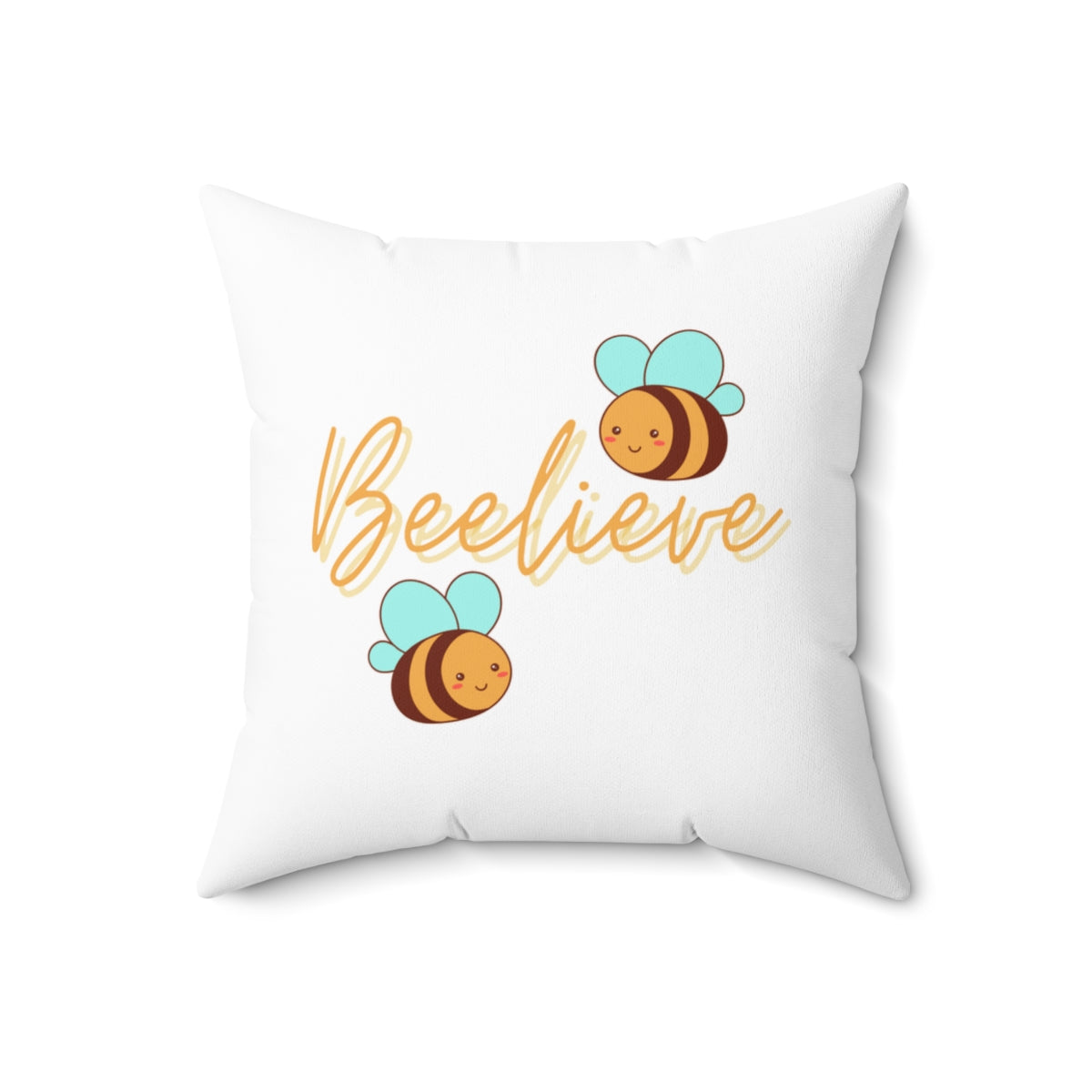 Bee-lieve Spun Polyester Square Pillow Case
