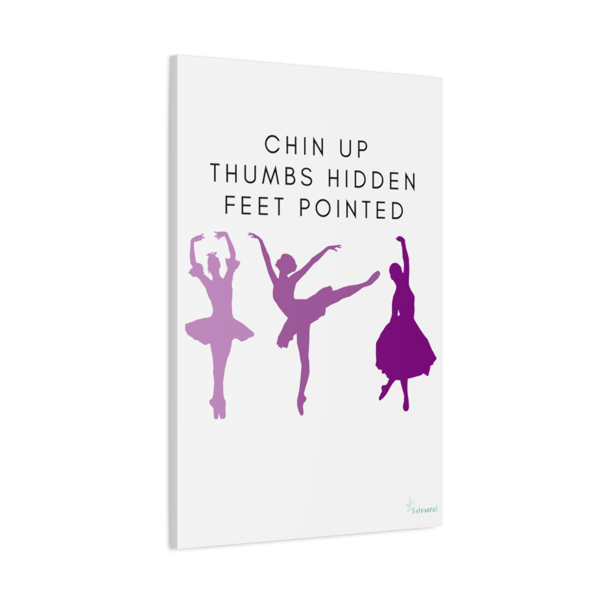 Ballerina Purple Chin Up Thumbs Hidden Feet Pointed Matte Canvas, Stretched, 1.25"