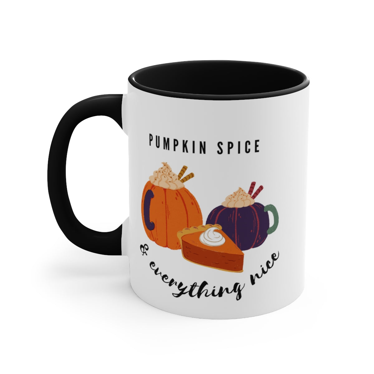 Pumpkin Spice and Everything Nice Colorful Accent Mugs, 11oz