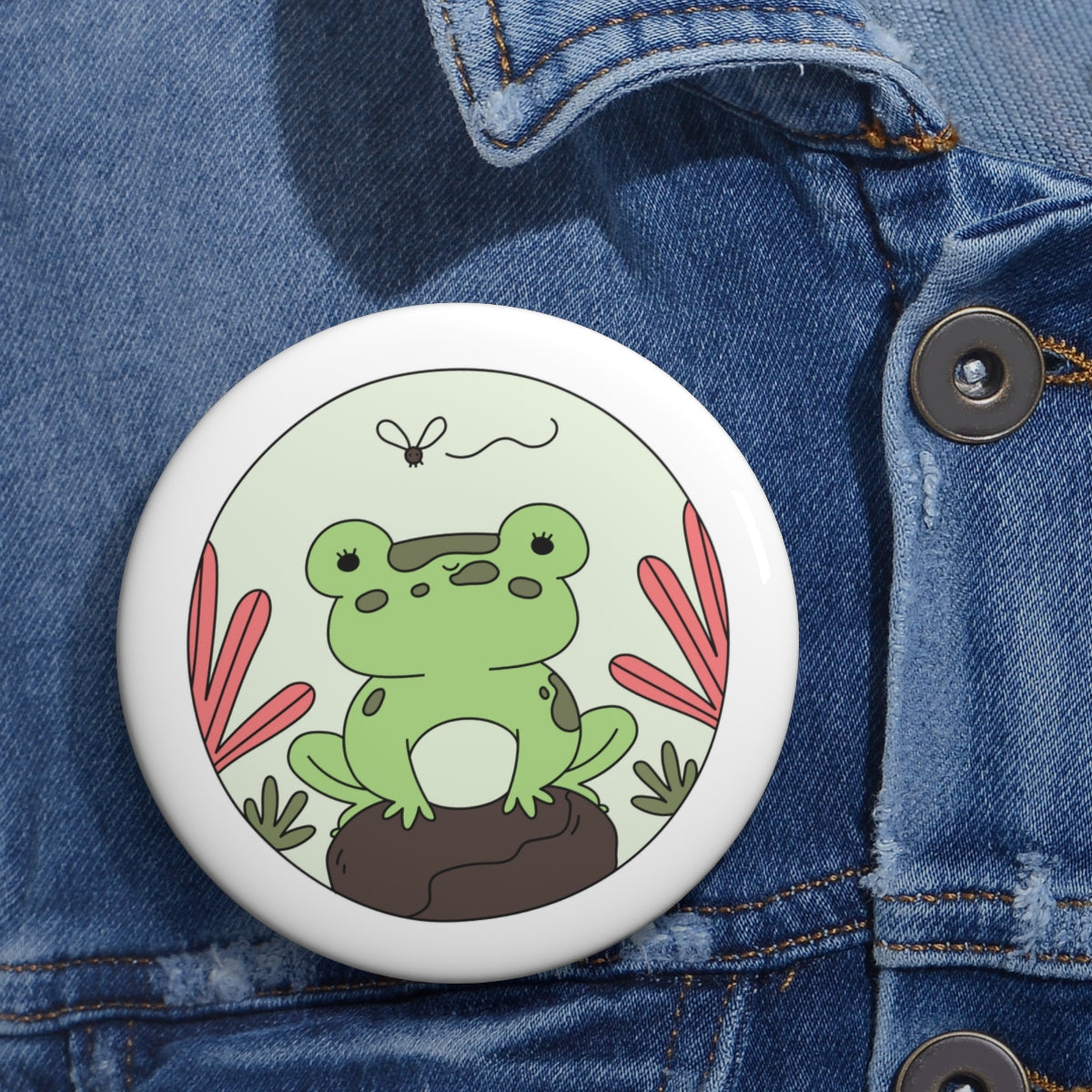 Round Frog Pin Buttons
