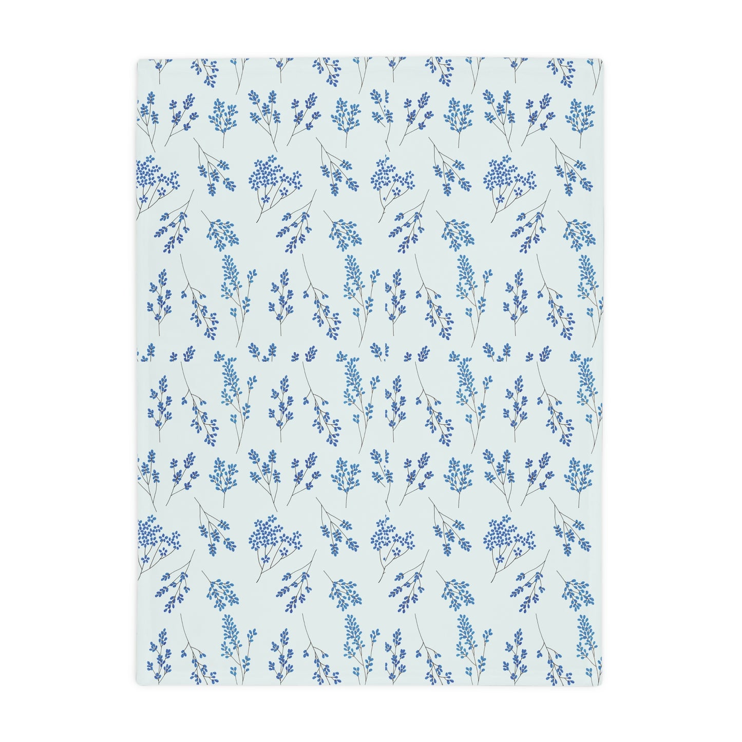 Blue Flower Plush Fleece Blanket