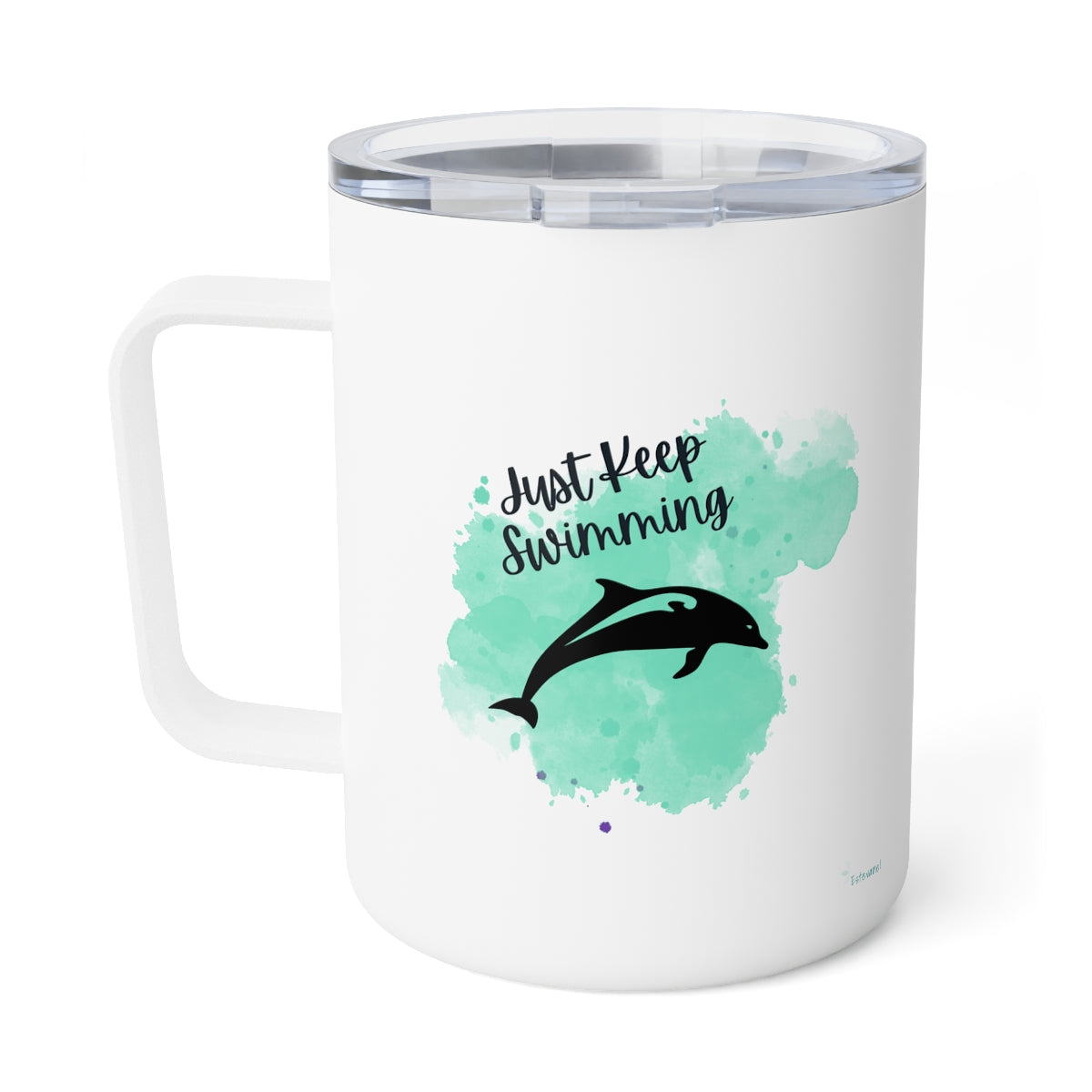 Dolphin Swimming Insulated Coffee Mug, 10oz