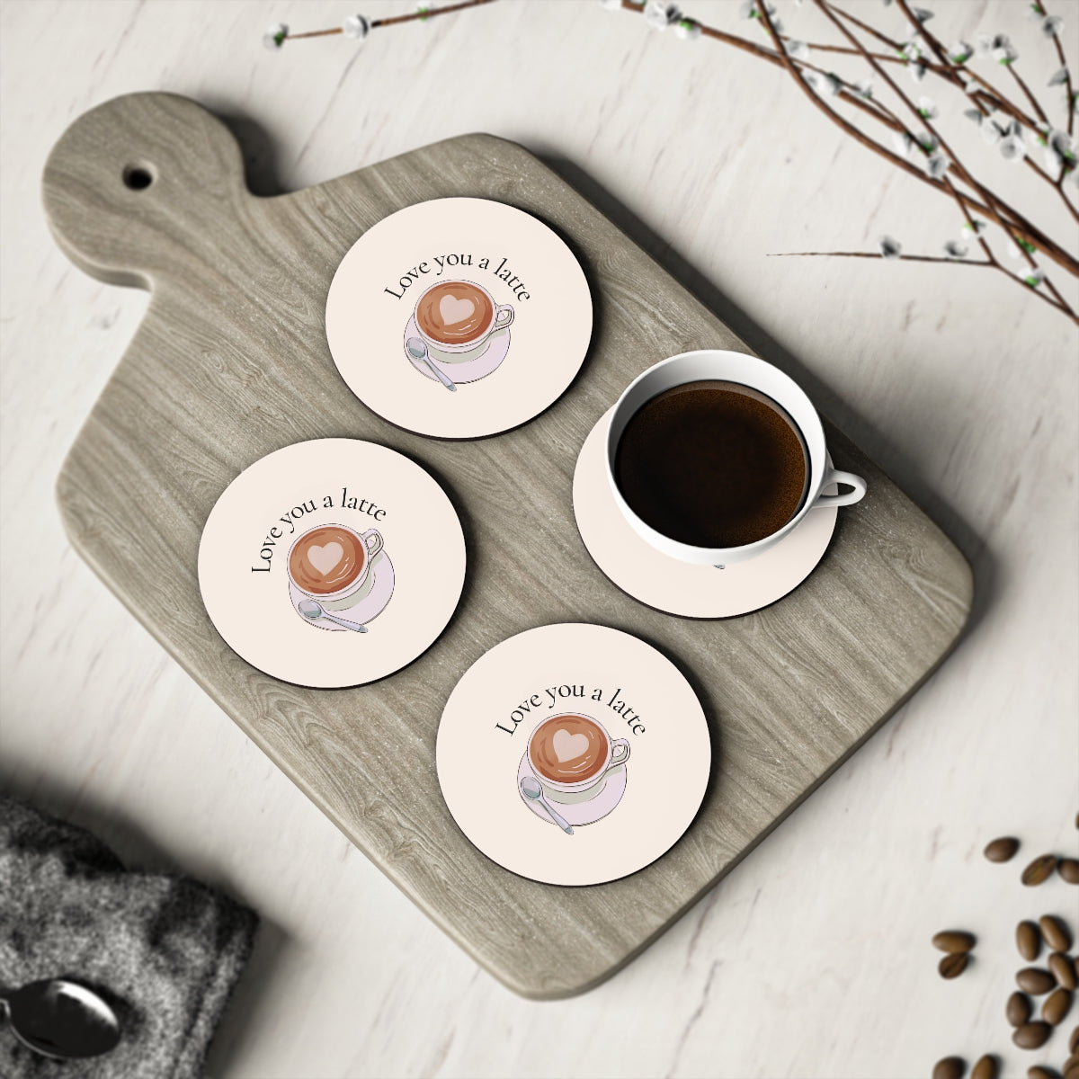 Love You a Latte Coasters