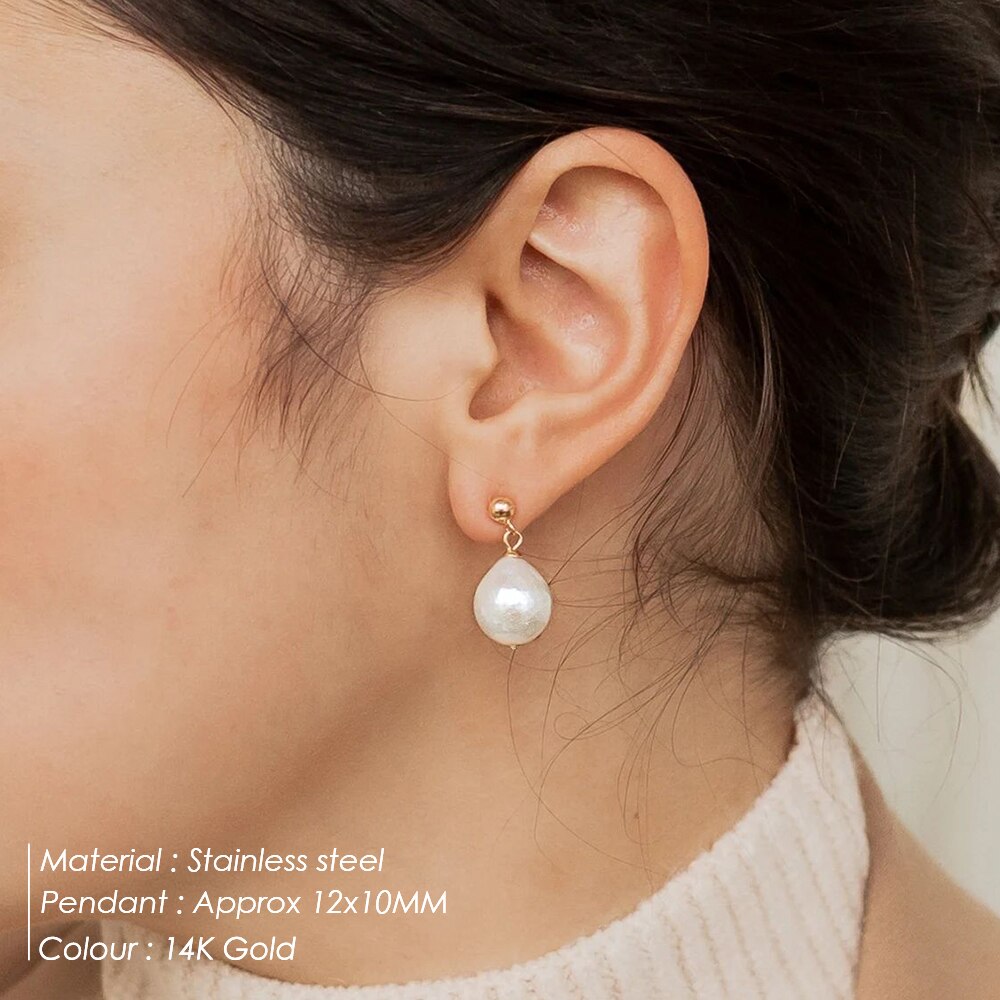 Baroque Pearl Dangle Earrings