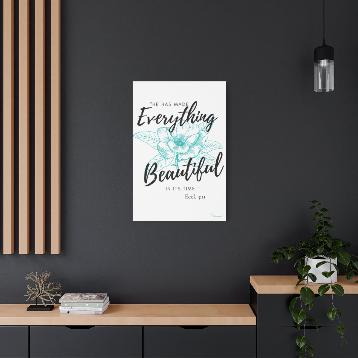 Everything Beautiful Teal Canvas, Stretched, 1.25"
