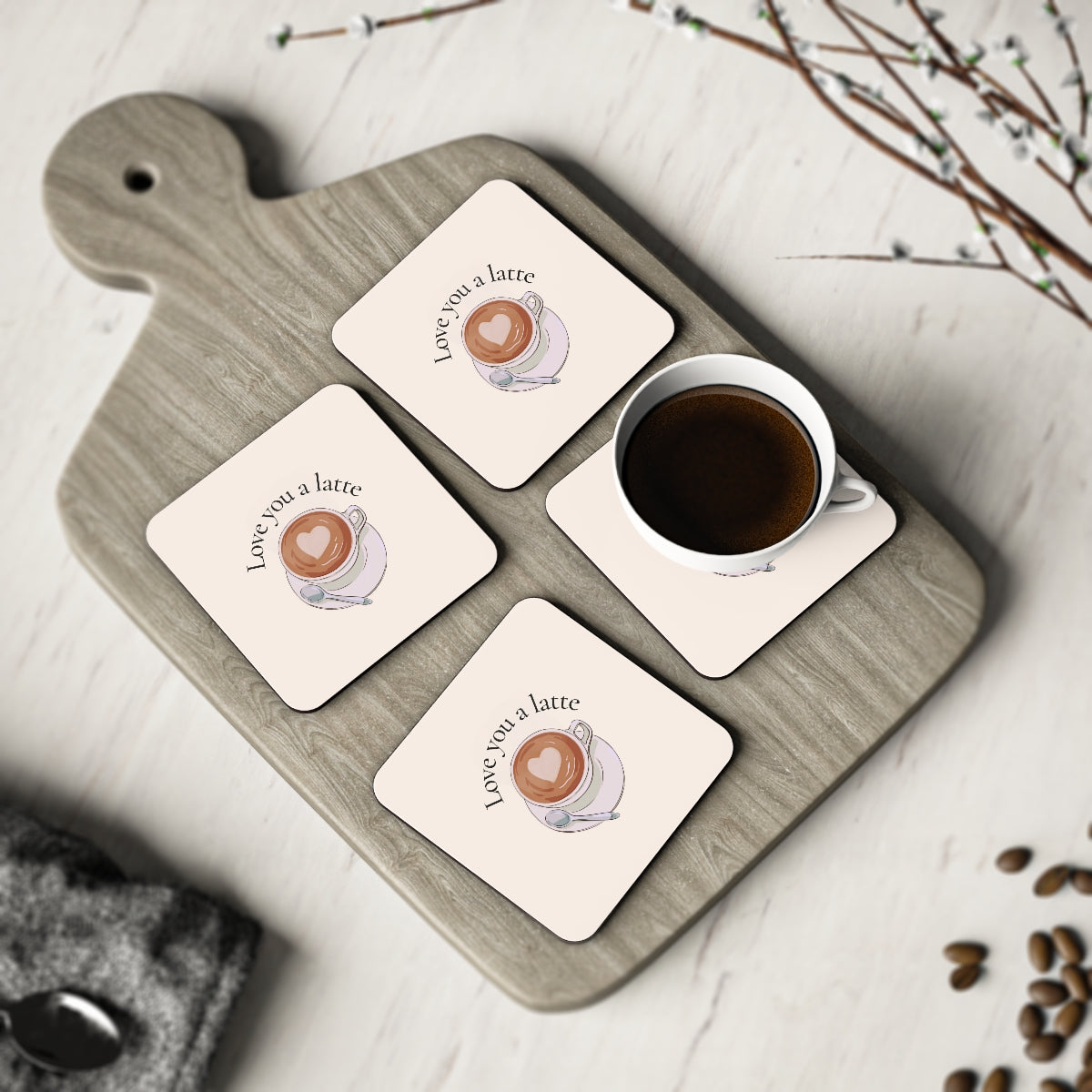 Love You a Latte Coasters