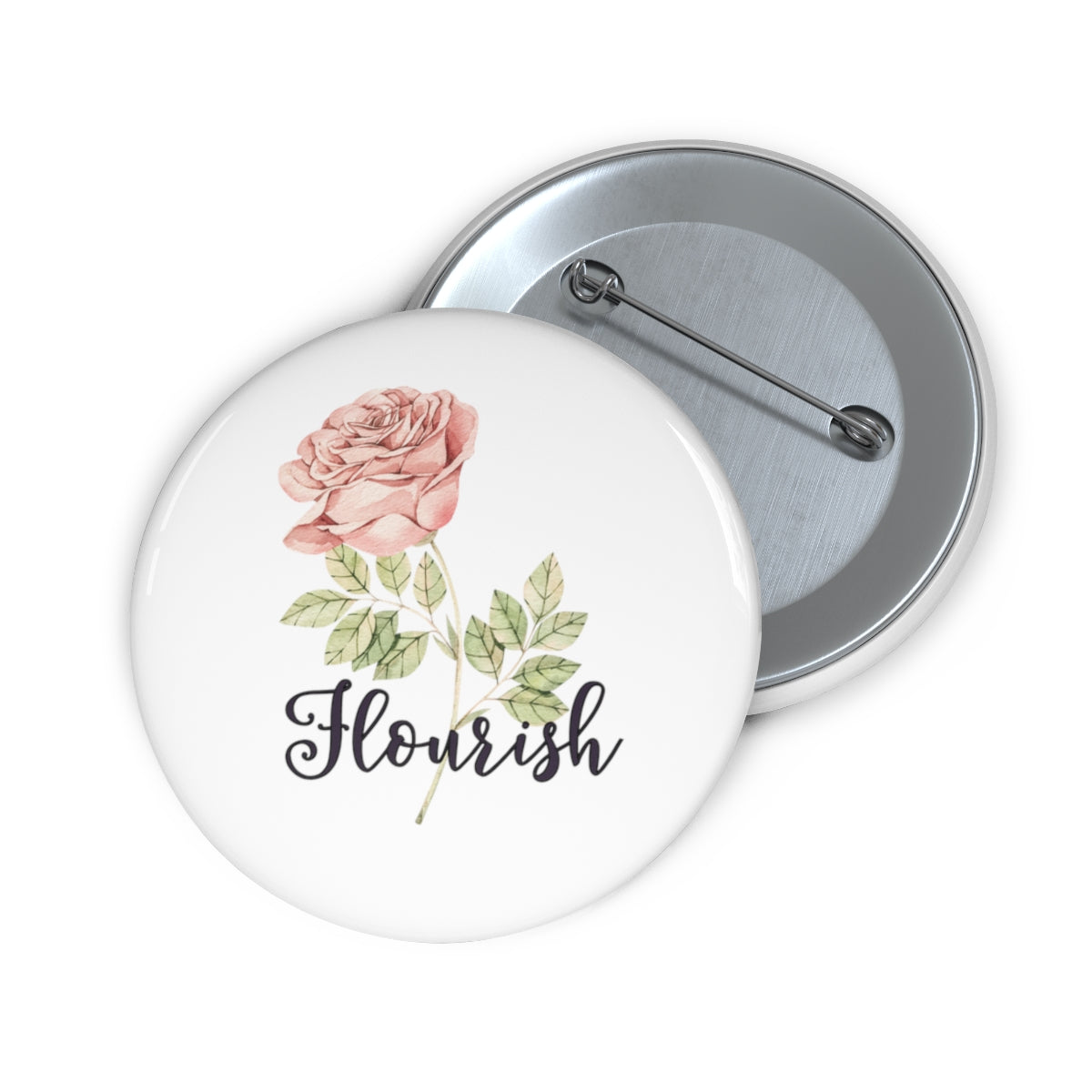 Flourish Rose Pin Buttons