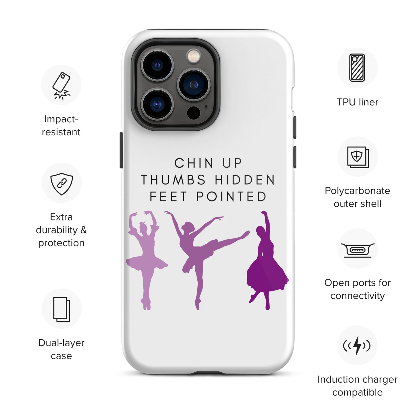 Ballerina Purple Chin Up Thumbs Hidden Feet Pointed iPhone case
