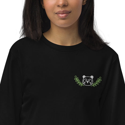 Panda Embroidered Unisex Organic Sweatshirt