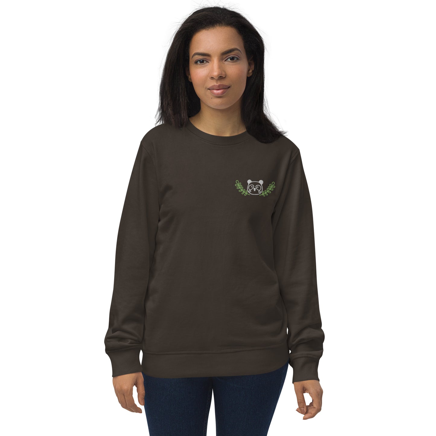 Panda Embroidered Unisex Organic Sweatshirt