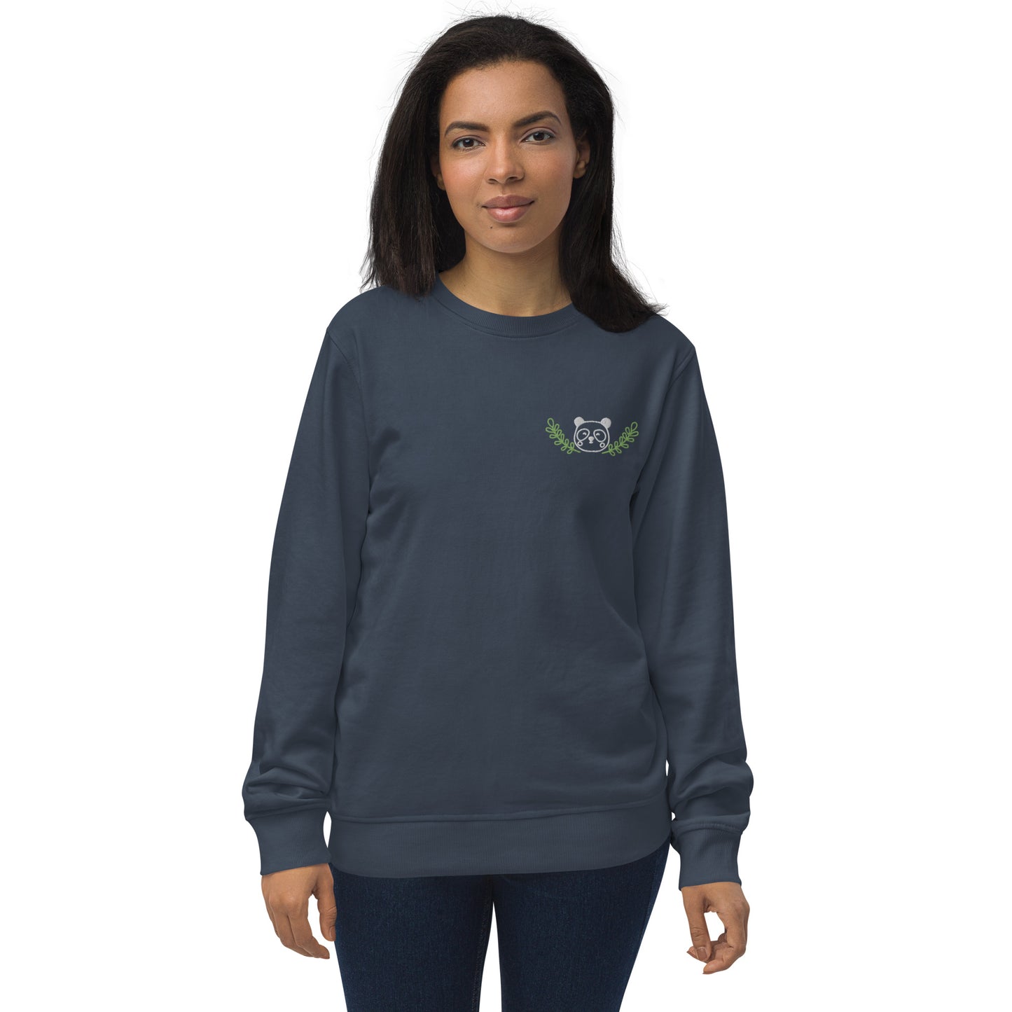 Panda Embroidered Unisex Organic Sweatshirt